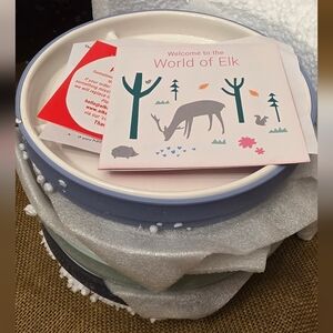 Elk and Friends Divided Plate Set With Silicone Sleeves